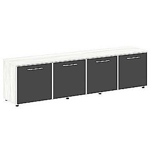 LT.TS-4.6 Black (Снежная патина) Тумба наборная - 4 секции (стекло лакобель черное в раме)