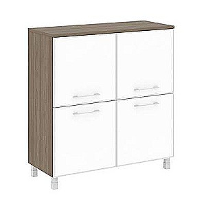 LT.SD-1.2 R white (Вяз благородный) Шкаф четырехсекционный (4 фасада квадратных стекло в раме лакобель белое)