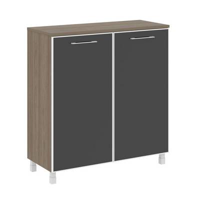 Yalta LT.SD-1.4 R black  (Вяз благородный) Шкаф четырехсекционный (2 фасада прямоуг-ых стекло в раме лакобель черное)