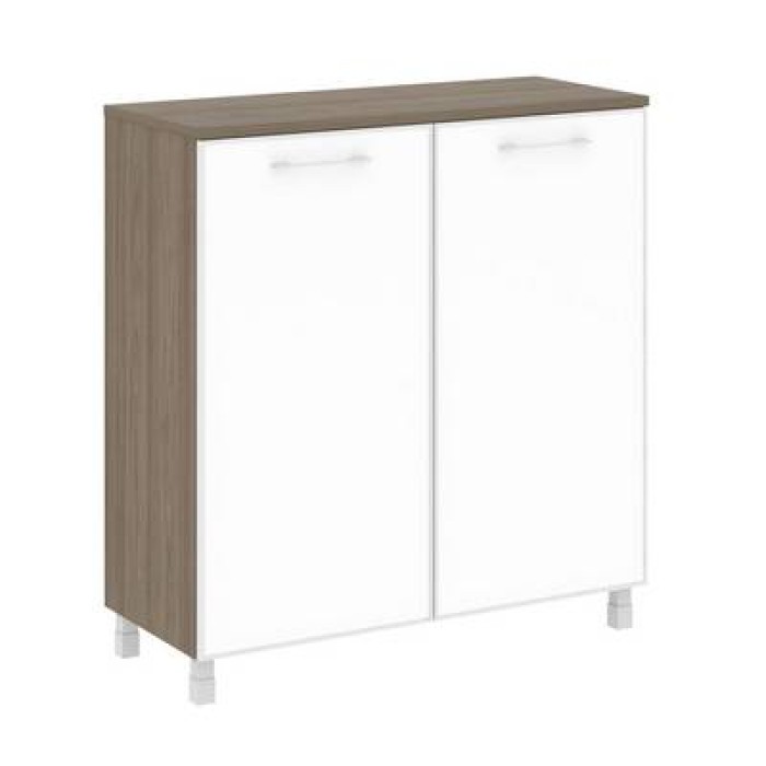 LT.SD-1.4 R white (Вяз благородный) Шкаф четырехсекционный (2 фасада прямоу-ых стекло в раме лакобель белое)