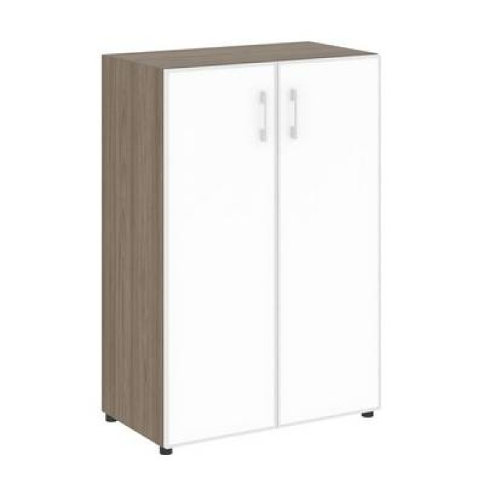 LT.ST-2.4 R white (Вяз благородный) Шкаф средний широкий (2 средних фасада стекло лакобель белое в раме)