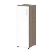 Yalta LT.SU-2.4 R (L) white (Вяз благородный) Шкаф средний узкий левый (1 средний фасад стекло лакобель белый в раме)