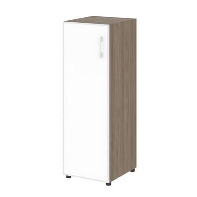 Yalta LT.SU-2.4 R (L) white (Вяз благородный) Шкаф средний узкий левый (1 средний фасад стекло лакобель белый в раме)