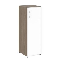 Yalta LT.SU-2.4 R (R) white (Вяз благородный) Шкаф средний узкий правый (1 средний фасад стекло лакобель белый в раме)