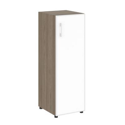 Yalta LT.SU-2.4 R (R) white (Вяз благородный) Шкаф средний узкий правый (1 средний фасад стекло лакобель белый в раме)