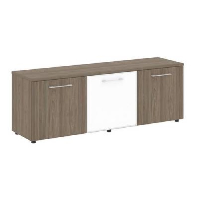 LT.TS-3.4 White (Вяз благородный) Тумба наборная -3 секции (стекло лакобель белое в раме)