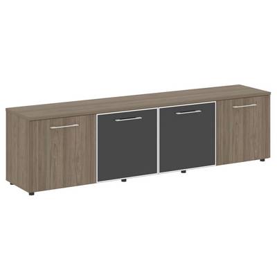 Yalta LT.TS-4.5 Black (Вяз благородный) Тумба наборная - 4 секции (стекло лакобель черное в раме)