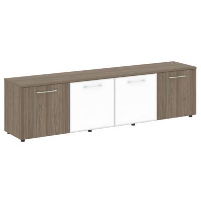 Yalta LT.TS-4.5 White (Вяз благородный) Тумба наборная - 4 секции (стекло лакобель белое в раме)