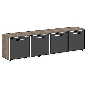 LT.TS-4.6 Black (Вяз благородный) Тумба наборная - 4 секции (стекло лакобель черное в раме)