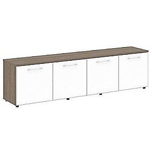 LT.TS-4.6 White (Вяз благородный) Тумба наборная - 4 секции (стекло лакобель белое в раме)