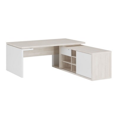 Zion ZIO28510321 (светлый дуб/белый) Стол рабочий на опорной креденции правый