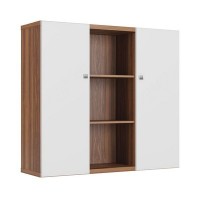 Zion ZIO28542213 (орех/белый) Шкаф средний с распашными дверьми 