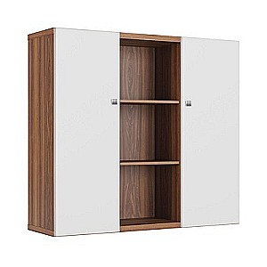 ZIO28542213 (орех/белый) Шкаф средний с распашными дверьми 