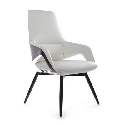 RV Design Aura-ST FK005-С (Белая кожа) Конференц-кресло