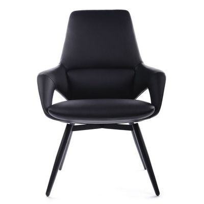 RV Design Aura-ST FK005-С (Черная кожа) Конференц-кресло