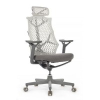 RV Design Ego A644 (Серая ткань/Белый пластик) Офисное кресло