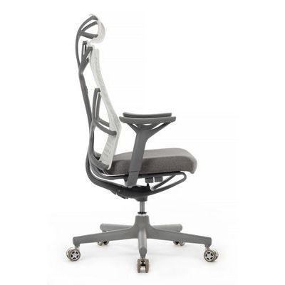 RV Design Ego A644 (Серая ткань/Белый пластик) Офисное кресло