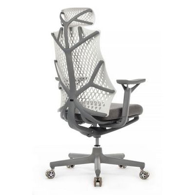 RV Design Ego A644 (Серая ткань/Белый пластик) Офисное кресло