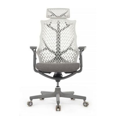 RV Design Ego A644 (Серая ткань/Белый пластик) Офисное кресло
