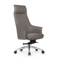 RV Design Rosso А1918 (Серая кожа) Кресло руководителя