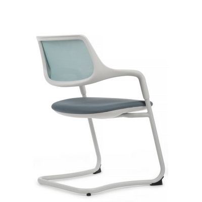 RV Design Scroll SF HY-813B (Голубая ткань/Серая сетка) Конференц-кресло