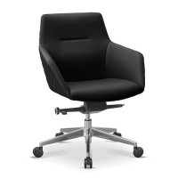 Aurora ML X46 (Черная кожа) Кресло посетителя