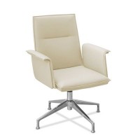 Лео Л НХ4 (Светло-бежевая кожа) Кресло посетителя
