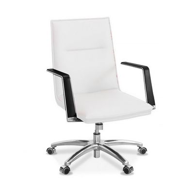 Соло ML G (Белая экокожа) Кресло посетителя