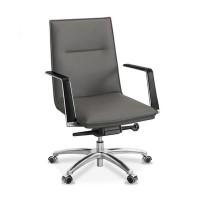 Соло ML G (Серо-коричневая экокожа) Кресло посетителя