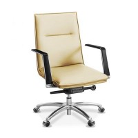 Соло ML G (Бежевая кожа) Кресло посетителя