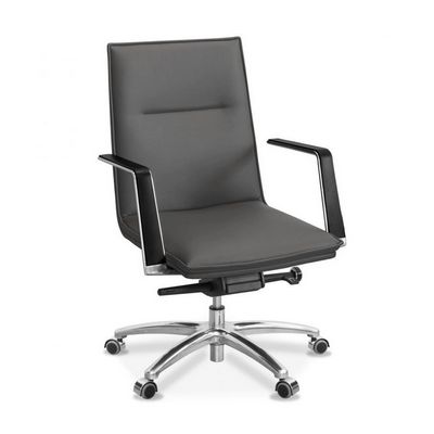 Соло ML G (Серая кожа) Кресло посетителя