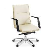 Соло ML G (Светло-бежевая кожа) Кресло посетителя