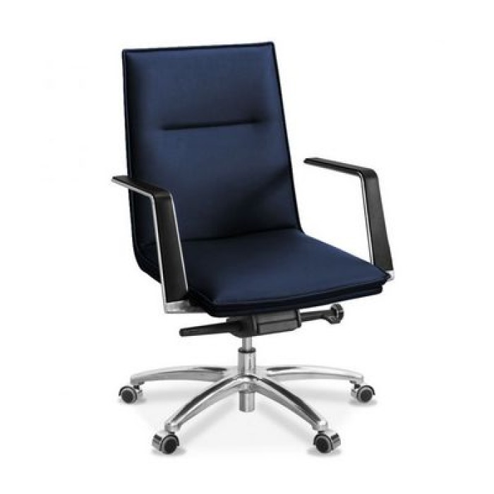 Соло ML G кресло для переговорной, синяя ткань