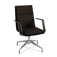 Соло СЛ НХ4 (Темно-коричневая экокожа) Кресло посетителя