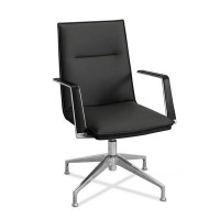 Соло СЛ НХ4 (Черная экокожа) Кресло посетителя