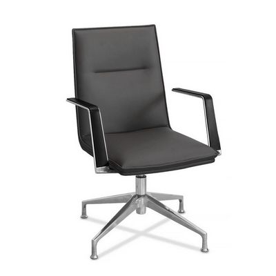 Соло СЛ НХ4 (Темно-серая экокожа) Кресло посетителя