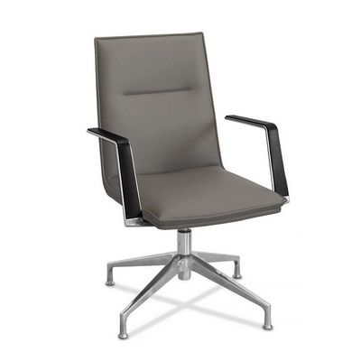 Соло СЛ НХ4 (Серо-коричневая экокожа) Кресло посетителя