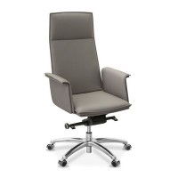 Лео (Серо-коричневая экокожа) Кресло руководителя