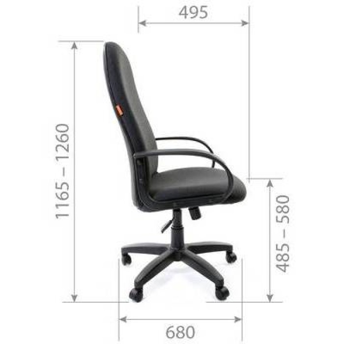Chairman 279 Эко Кресло руководителя в черной экокоже