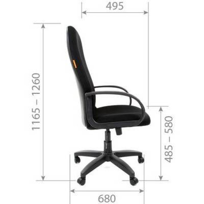Chairman 279 Кресло руководителя в черной ткани TW-11