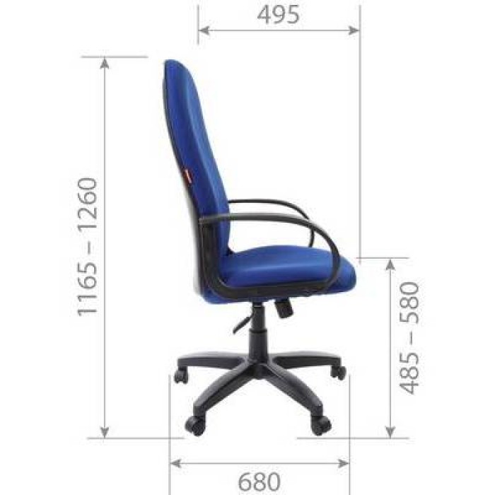 Chairman 279 Кресло руководителя в синей ткани TW-10