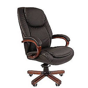 Chairman 408 (Кожа черная) Кресло руководителя