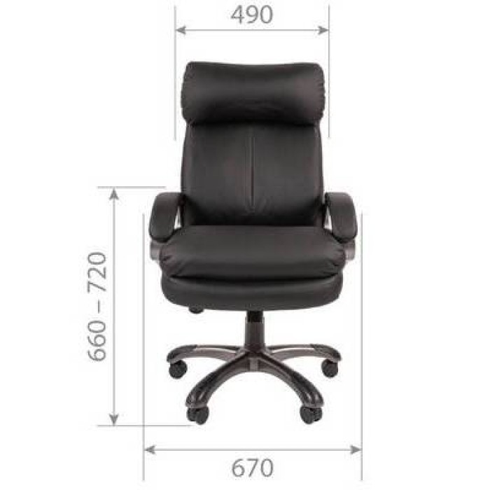 Chairman 505 Кресло руководителя, черная экокожа, серая ткань TW-12