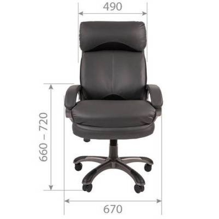 Chairman 505 Кресло руководителя, серая экокожа, серая ткань TW-12