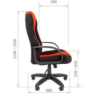 Chairman 685 (Ткань стандарт черная/красная) Кресло руководителя