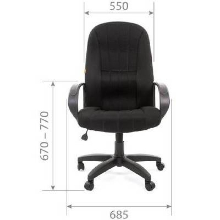 Chairman 685 Кресло руководителя в черной ткани TW-11
