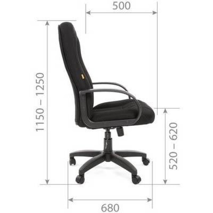 Chairman 685 Кресло руководителя в черной ткани TW-11