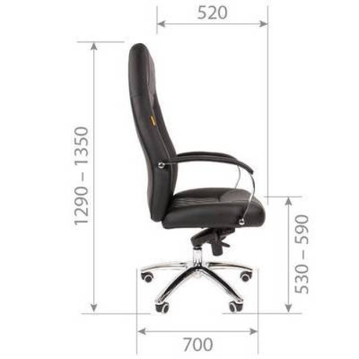 Chairman 950 Кресло руководителя в черной экокоже