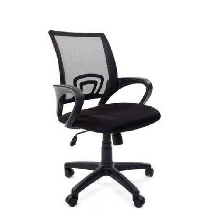 Chairman 696 Black Офисное кресло в черной TW-11 ткани, сетка черная