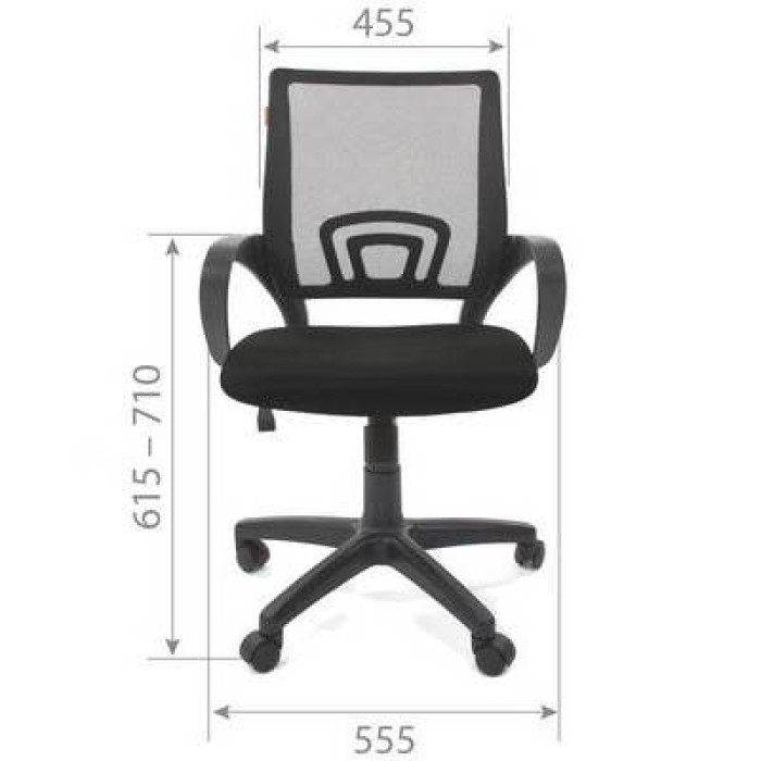 Chairman 696 Black Офисное кресло в черной TW-11 ткани, сетка черная